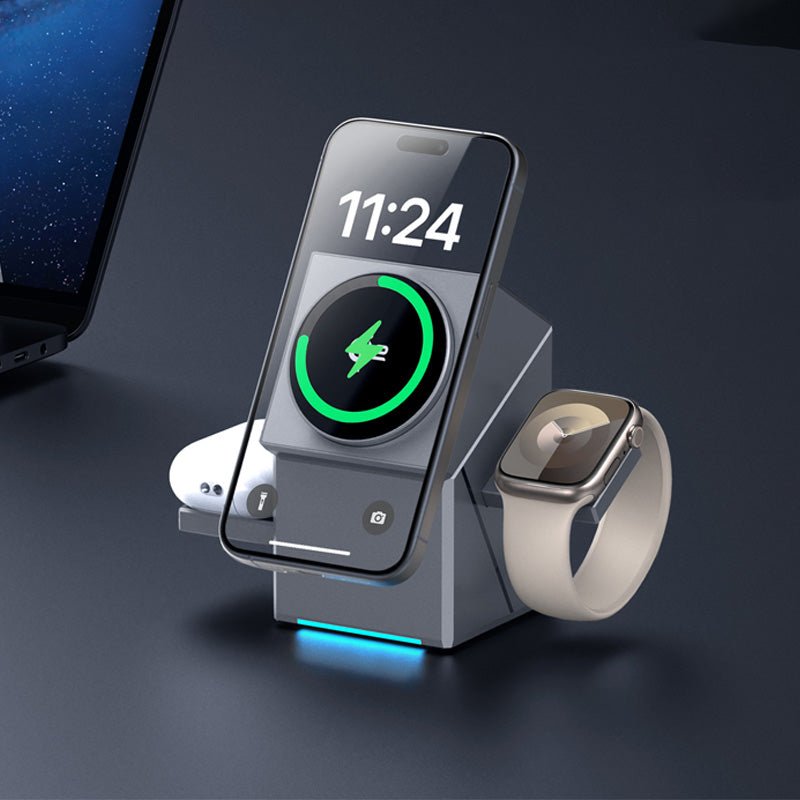 3-in-1 Foldable Wireless Magnetic Charging Station