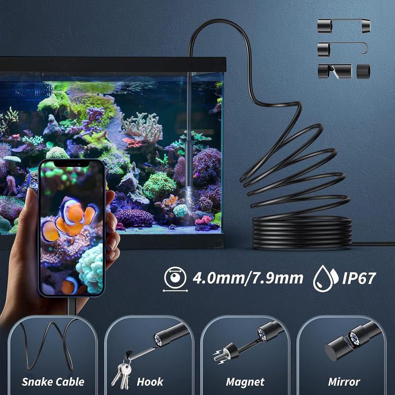 Waterproof HD Endoscope Camera – 200W HD, 8mm probe. Type-C/Micro/Lightning – plug & play with 99% phones. Ideal for tight spaces - Image 3
