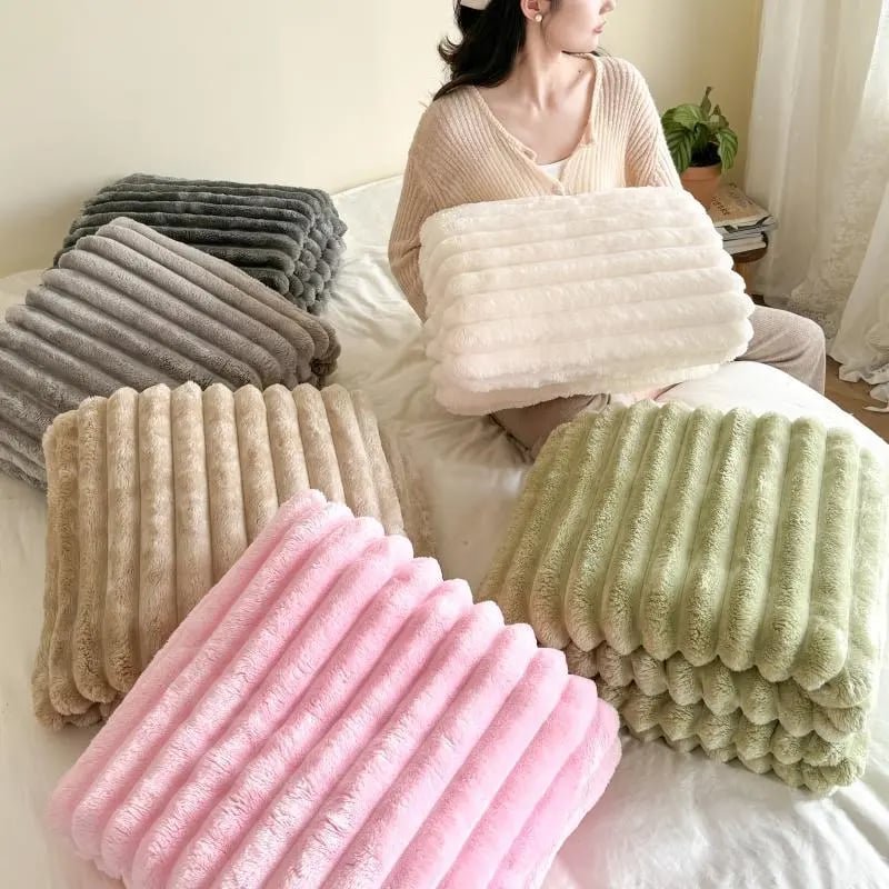 Autumn Sale - Thickened Rabbit Plush&Milk Velvet Cover Blanket Wrap up in Ultimate Comfort
