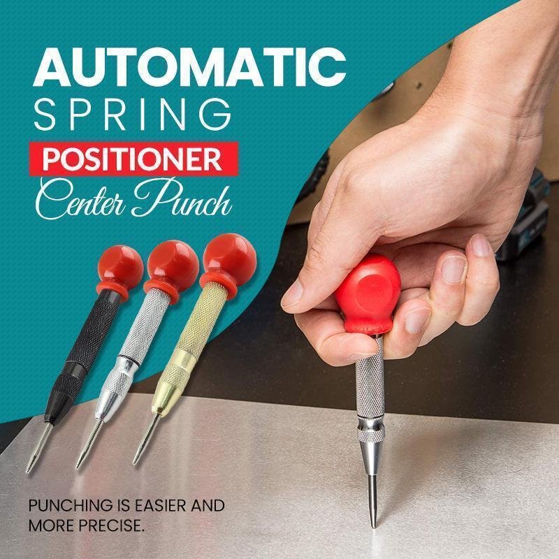 Automatic Center Punch - Precision Marking for Metal/Wood, Spring-Loaded & Adjustable Force