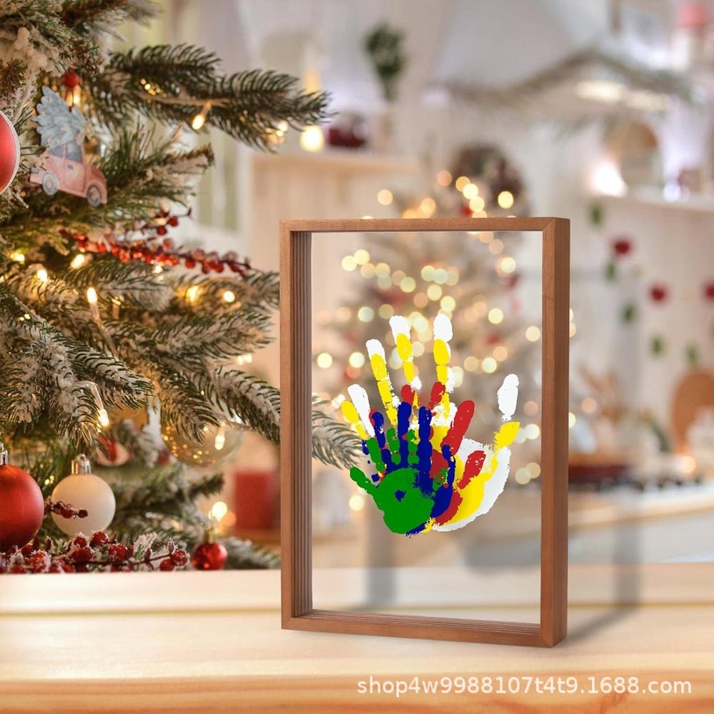 Family handprint set DIY Family Memorial Gift Kit, Acrylic Board, Colorful Paints, Holds Up to 4 Handprints - Image 2