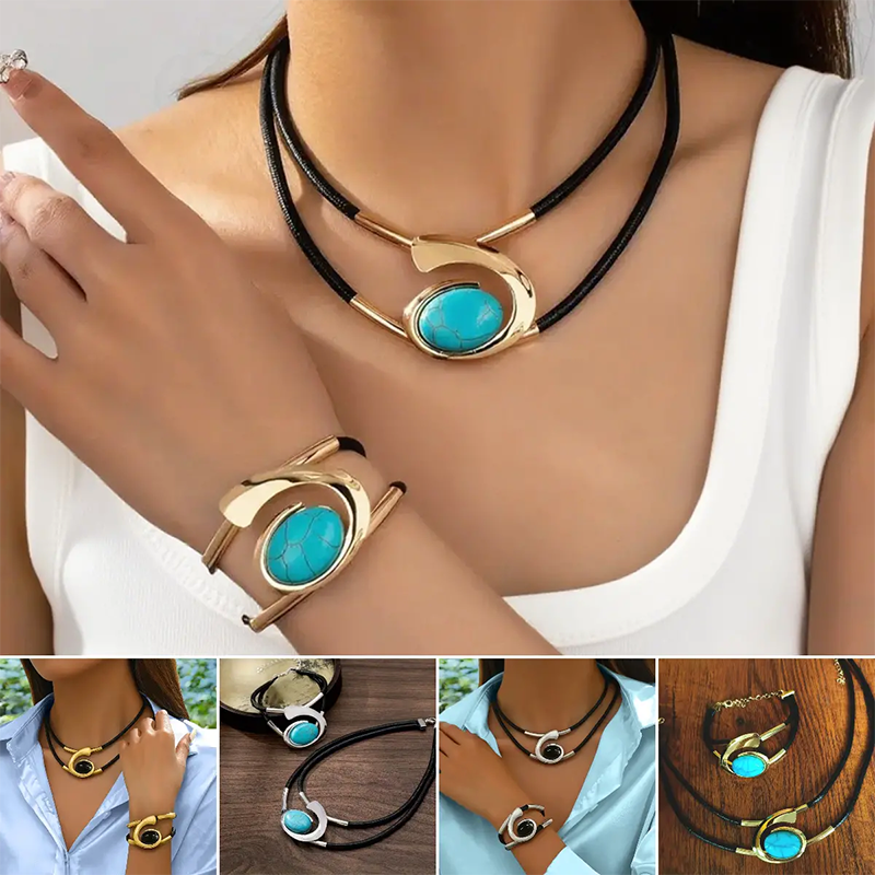 Vintage Boho Necklace & Bracelet Set