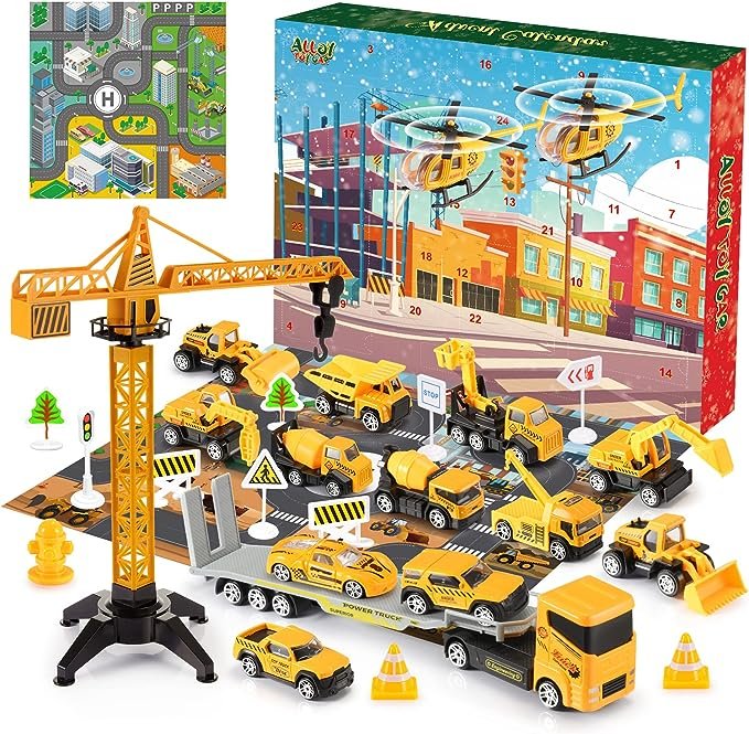 Kids Advent Calendar for Boys: Alloy Construction Engineering Vehicle Toy Sets - Image 2