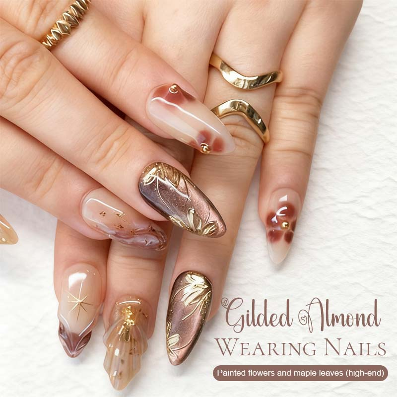 30 PCS Handcrafted Almond Press-On Nails Set