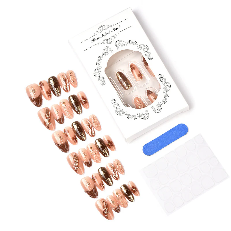 30 PCS Handcrafted Almond Press-On Nails Set - Image 2