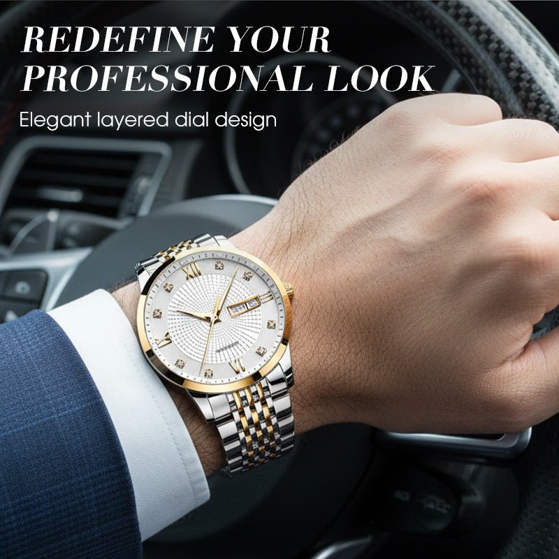 Year-End Premium Sale: Men's Stainless Steel Waterproof Business Watch - Image 3