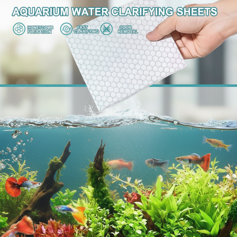 AQUARIUM CLARIFYING SHEETS - Crystal Clear Water in 24 Hours, Removes Odors and Impurities, Safe for All Fish and Plants