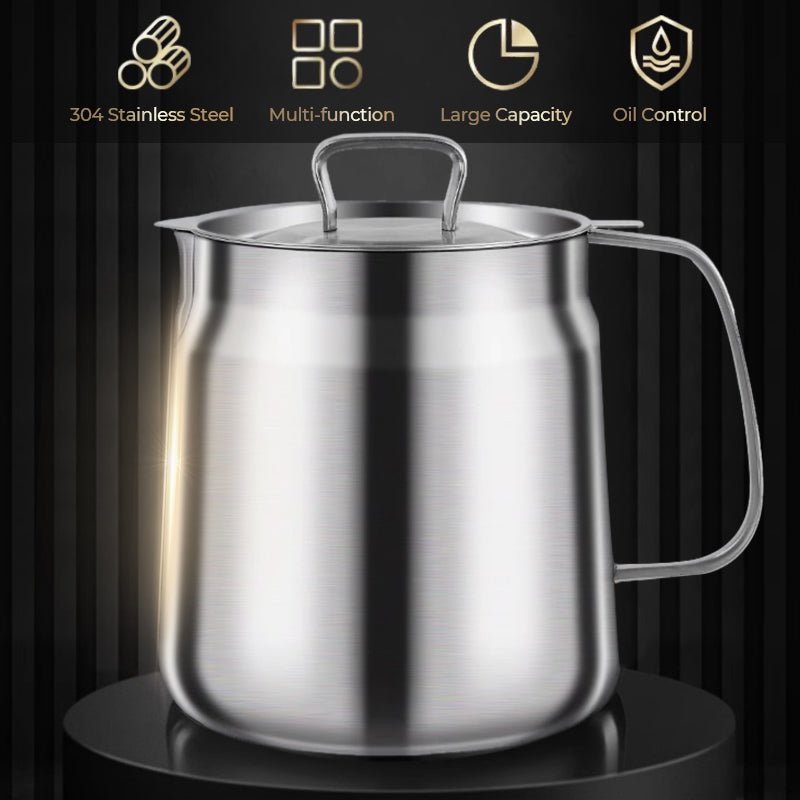 Multi‐Function Stainless Steel Oil Filter Container – Large capacity, reusable filter. Saves oil, keeps cooking clean & healthy. A kitchen must‐have