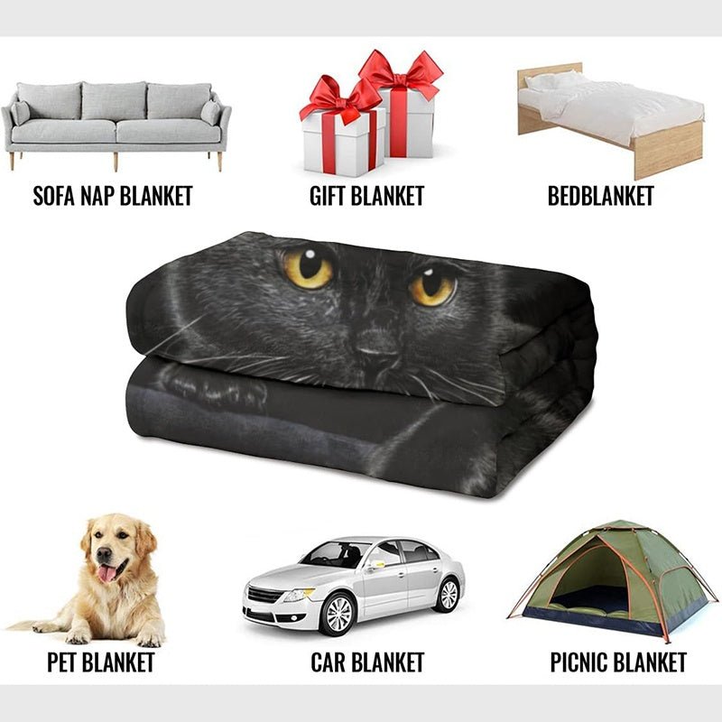 Black Cat All-Season Cozy Blanket - Image 3