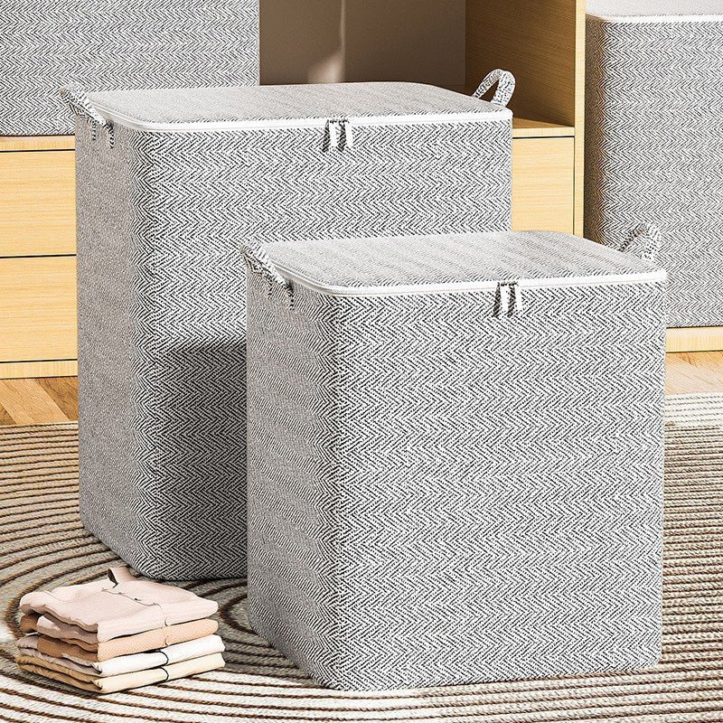 NEW YEAR SALE Extra-Large Storage Organizer Box With Lid - Versatile For Clothes, Blankets & Bedding