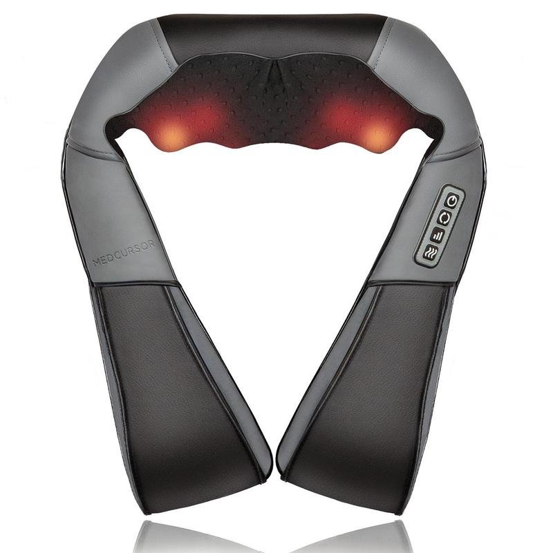 Heated Shiatsu Neck Massager|16 Deep-Kneading Nodes|Relax Muscles