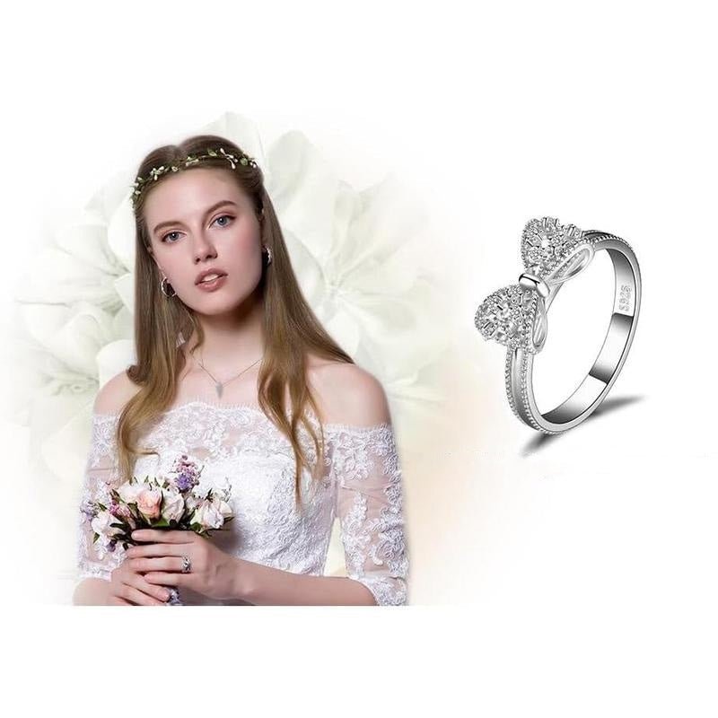 Women's Sparkly Bow Knot Ring( )