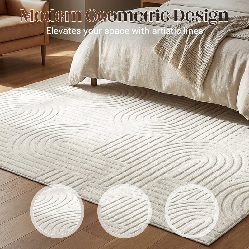 Soft Arch Pattern Area Rug – Ultra Soft & Fluffy, Modern Arch Design, Non-Slip Bottom, Washable & Ideal for Living Room Bedroom - Image 3