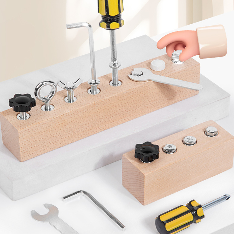 Montessori Wooden Screw Driver Board Toy