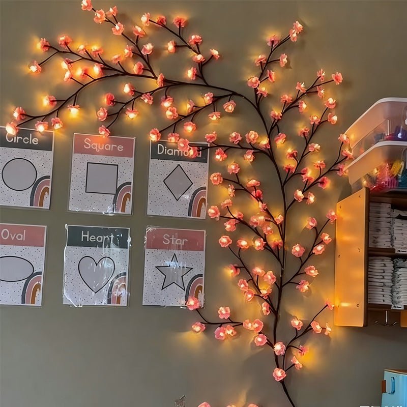Floral Vine LED Wall Lights – Flexible USB-Powered Ambience Lighting with Remote Option