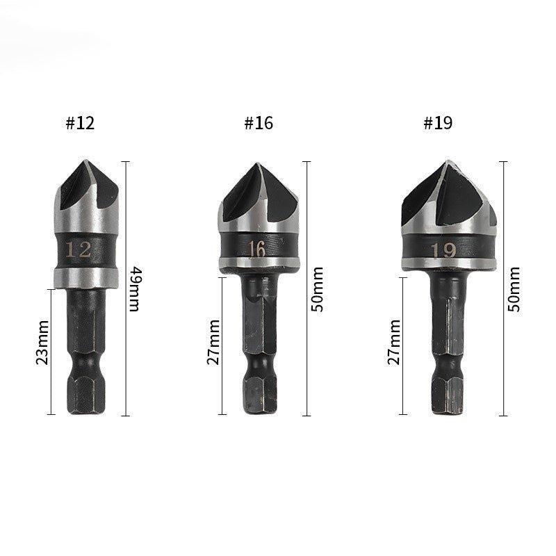 High-Carbon Steel Countersink Drill Bit Set — Precision Drilling for Wood and Metal - Image 2