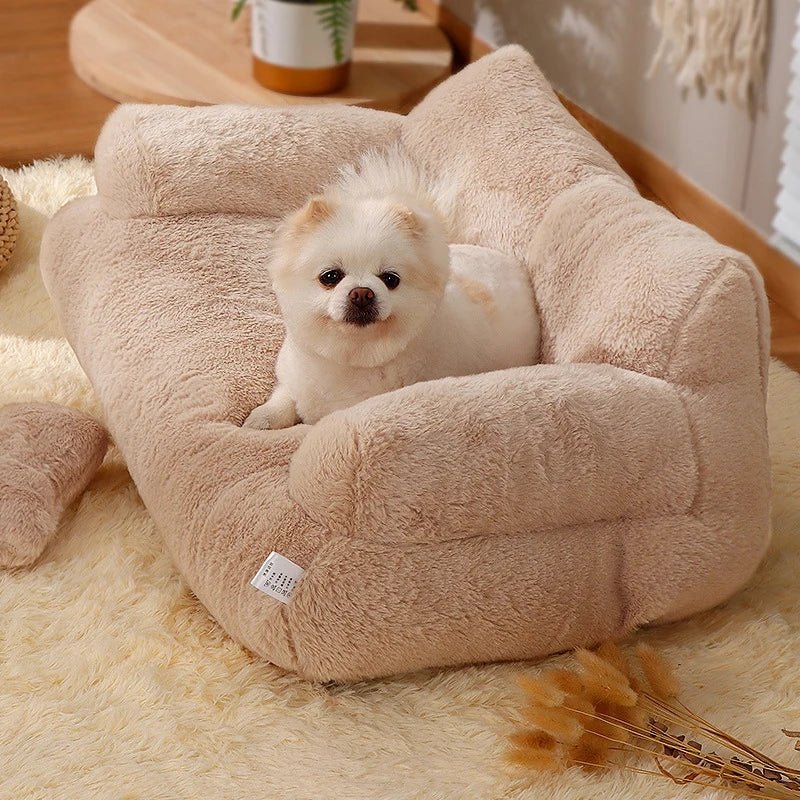 Promotion - Plush, soothing pet sofa with removable cover Soothes pets, alleviates separation anxiety and environmental stress.