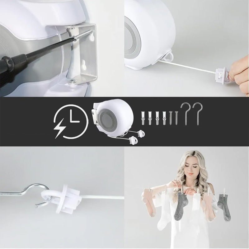 Invisible retractable clothesline with double line - Image 3