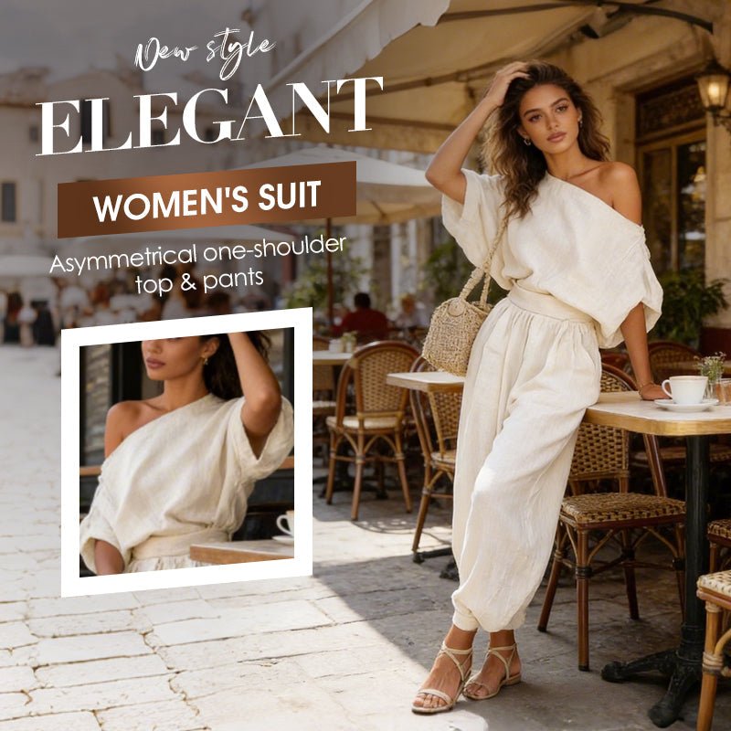 Women's Asymmetrical One-Shoulder Top & Pants Set