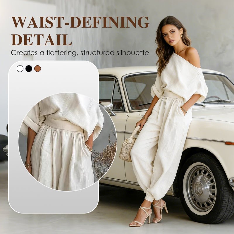 Women's Asymmetrical One-Shoulder Top & Pants Set - Image 3