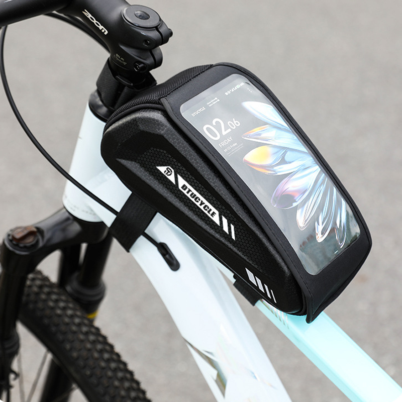 Water-Resistant Large Capacity Bicycle Bag – Touch-Sensitive Phone Pouch, Slim Top-Tube Design & Dual Zippers - Image 2