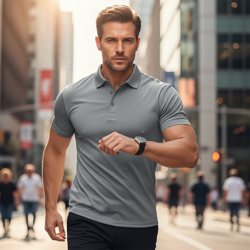Big Sale Men's Quick-Dry Short-Sleeve Lapel T-Shirt - Image 2