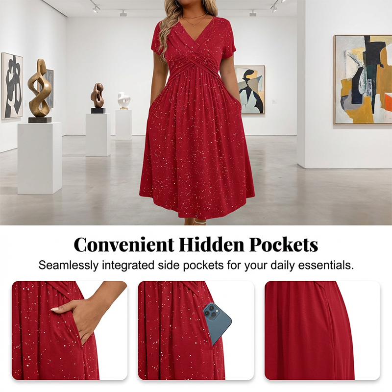 HOT DEAL Women’s V-Neck Dress – Chic, Elegant & Perfect for Any Occasion - Image 3