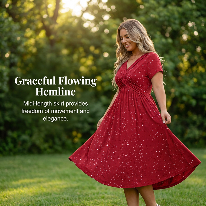 HOT DEAL Women’s V-Neck Dress – Chic, Elegant & Perfect for Any Occasion - Image 2