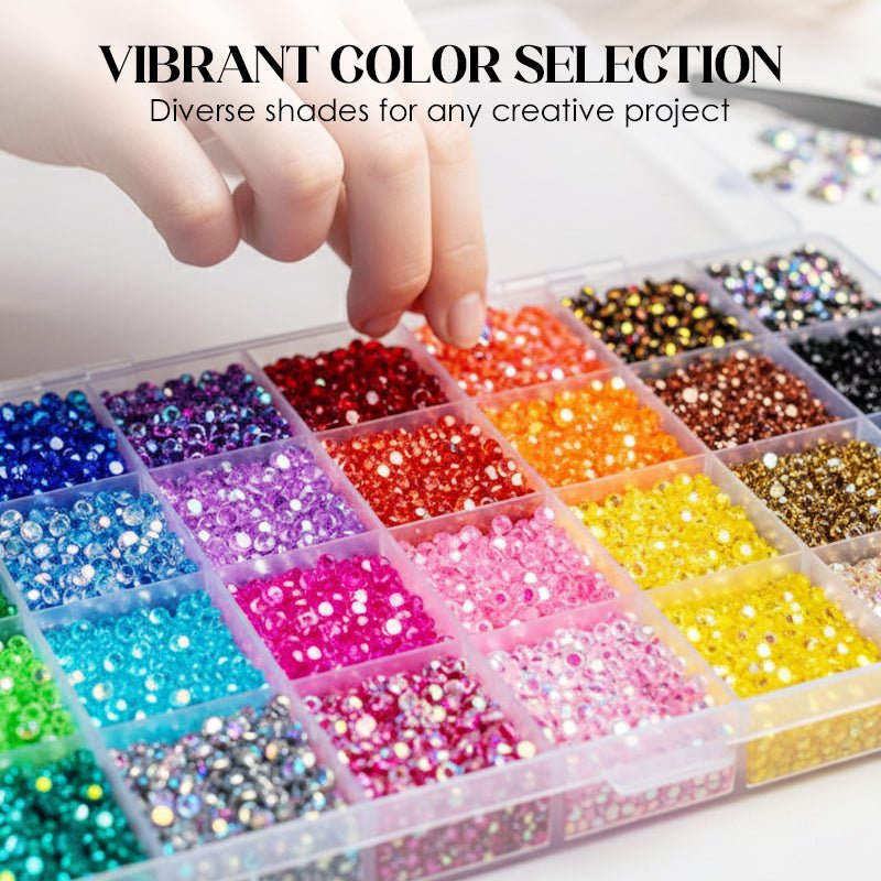 Flatback Crystal Bedazzling Rhinestones Set – Vibrant multi‐colors, includes dotting pen & glue. Perfect for phone cases, shoes, bags & nail art – unleash your sparkle - Image 3