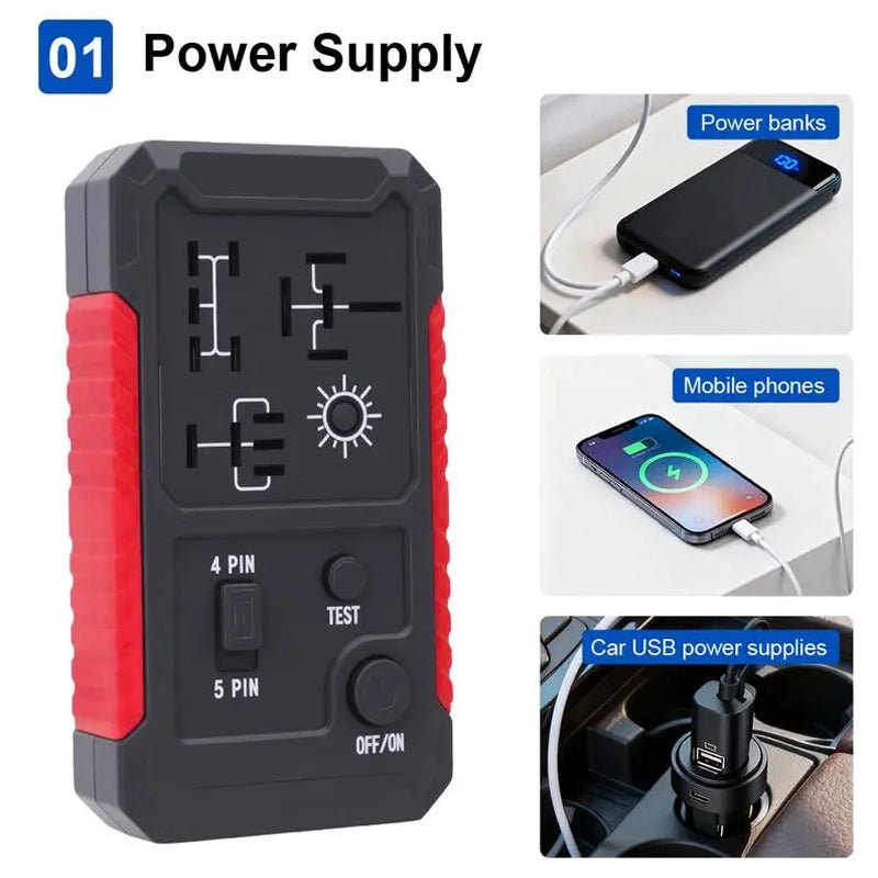 2026 New Upgrade & Hot Sale USB-C Car Relay Tester for 4/5 Pin Relays