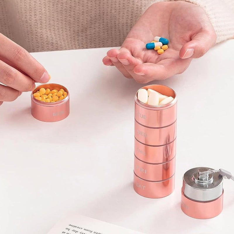7-Day Waterproof Portable Aluminum Pill Organizer - Image 2