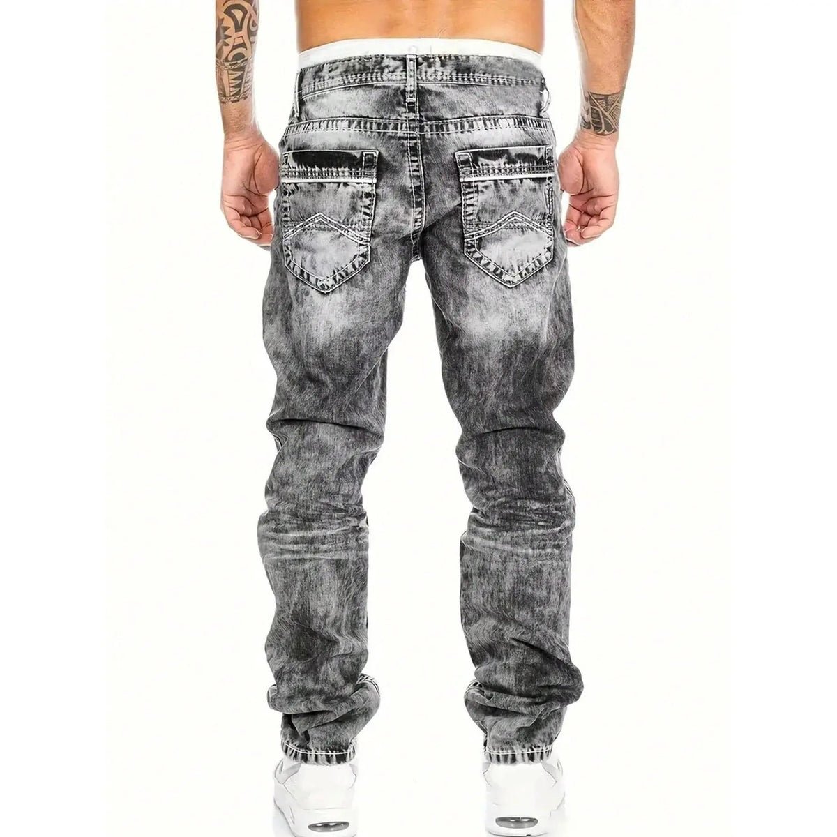Men's Fashion Creative Stretch Denim Jeans – Minimalist Style, Perfect for Summer & Emo-Inspired Look - Image 2