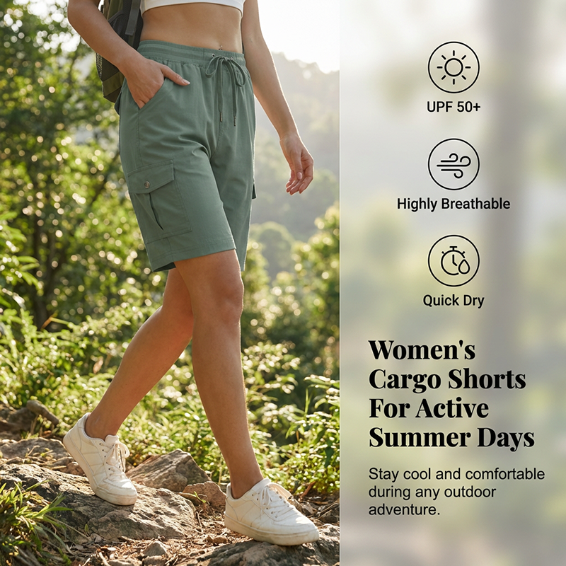 Spring Special Offer Women's Quick-Dry Cargo Shorts with Pockets