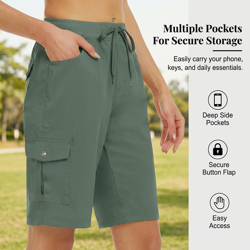 Spring Special Offer Women's Quick-Dry Cargo Shorts with Pockets - Image 2