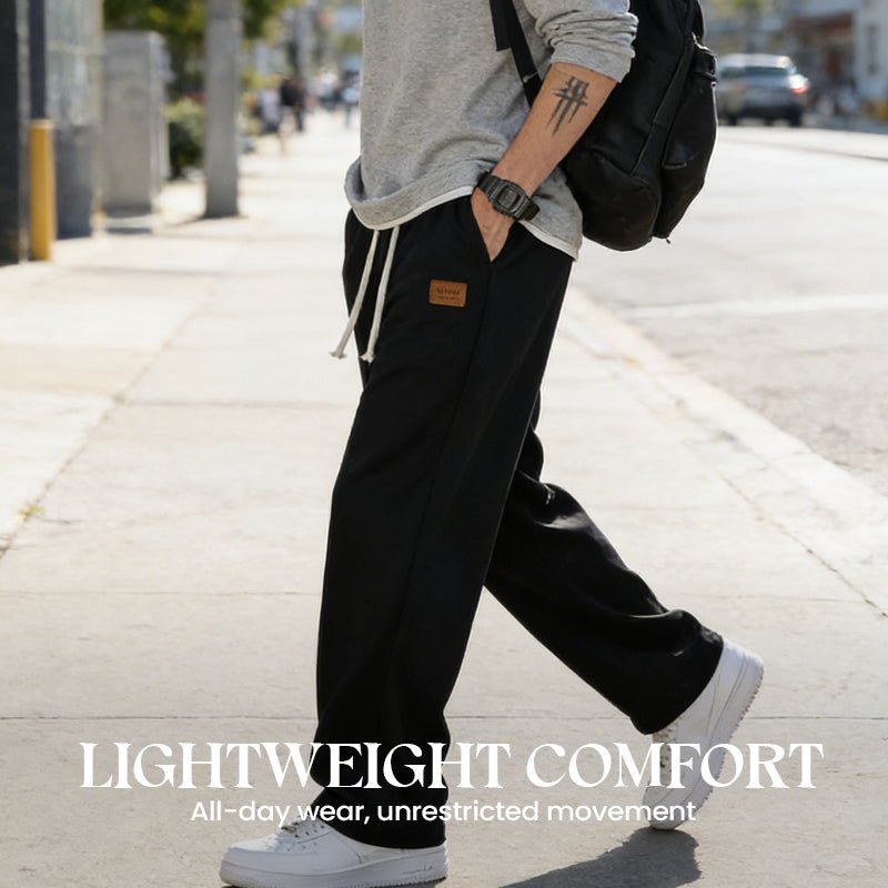 Stretch Straight‐Leg Pants – Breathable, wrinkle‐resistant fabric. Multi‐pockets for essentials, drawstring for custom fit. Versatile for any casual scene. - Image 3