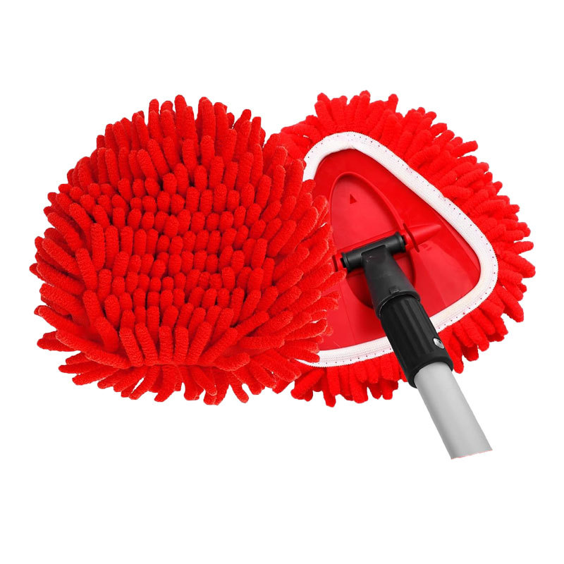 Chenille Spin Mop Head Replacement Unique Design Heads Turn Mop into Long-Handle Duster Dry Cleaning Trap Bucket & Handle - Image 2
