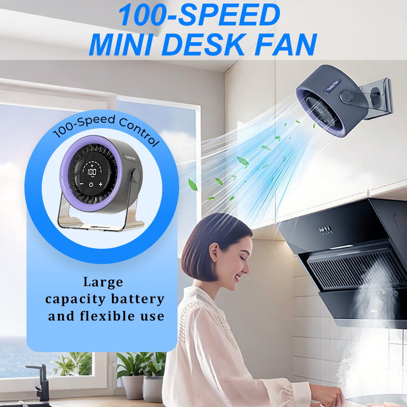 100-Speed Mini Desk Fan – Ultra Quiet & Energy Saving 【Limited Stock】
