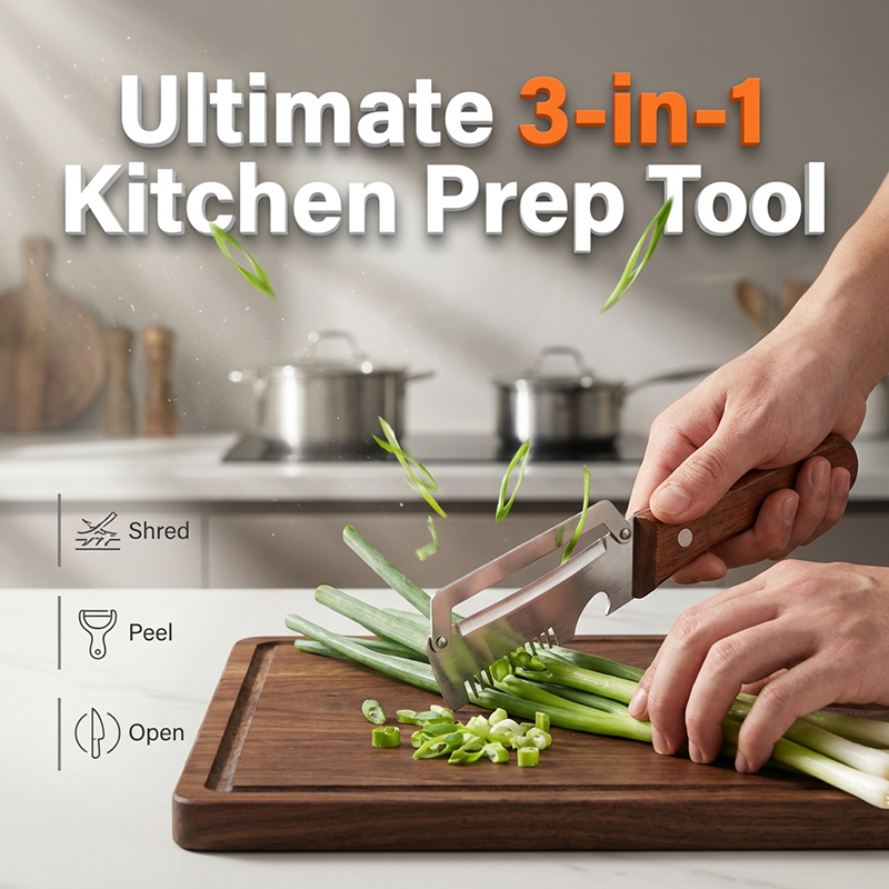 3-in-1 Scallion Shredder & Peeler Kitchen Tool