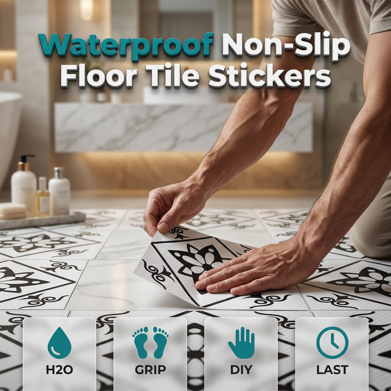 Waterproof & Non-Slip Floor Tile Stickers for Kitchen & Bathroom