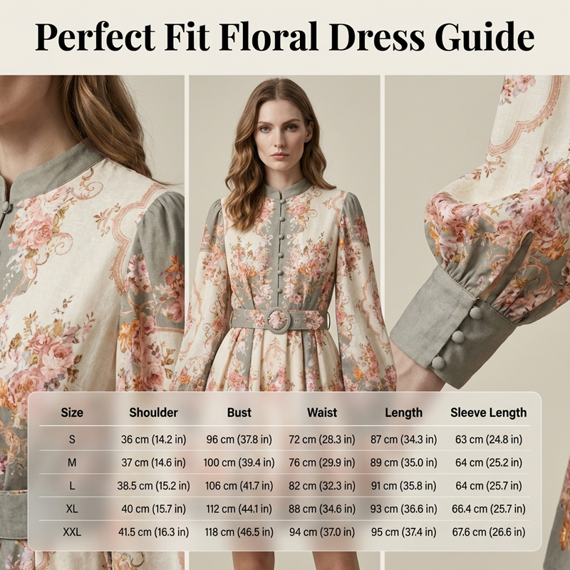 Timeless Elegance – Romantic Floral Print High Neck Mini Dress - Image 2