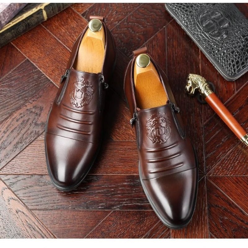 Men's Retro Business Slip-On Ankle Shoes - Image 3