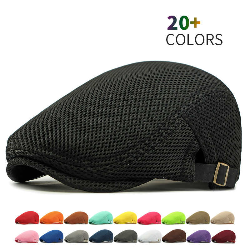 Breathable Flat Cap with Adjustable Strap – Mesh Fabric, Classic Ivy Style & Perfect for Autumn Days