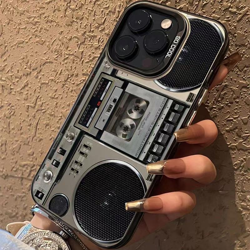 Retro Cassette Player Pattern Silicone Phone Case Applicable to the iPhone/Galaxy series