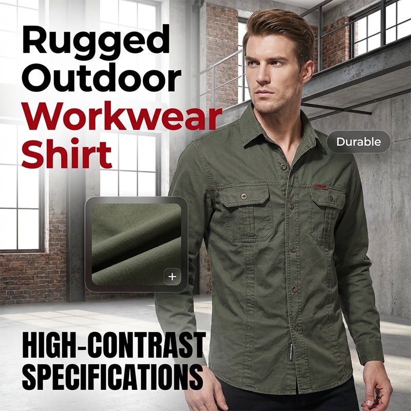 Men’s Long Sleeve Cotton Workwear Shirt – Durable, Comfortable & Perfect for Everyday Work