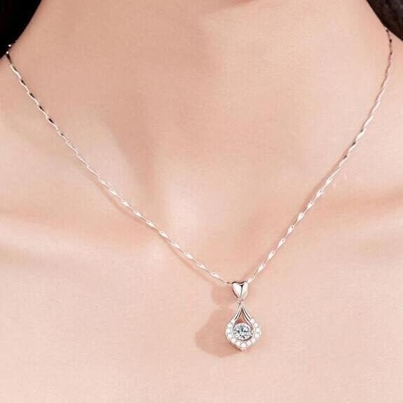 Twinkling Heart Waterdrop Stone Necklace - Image 3