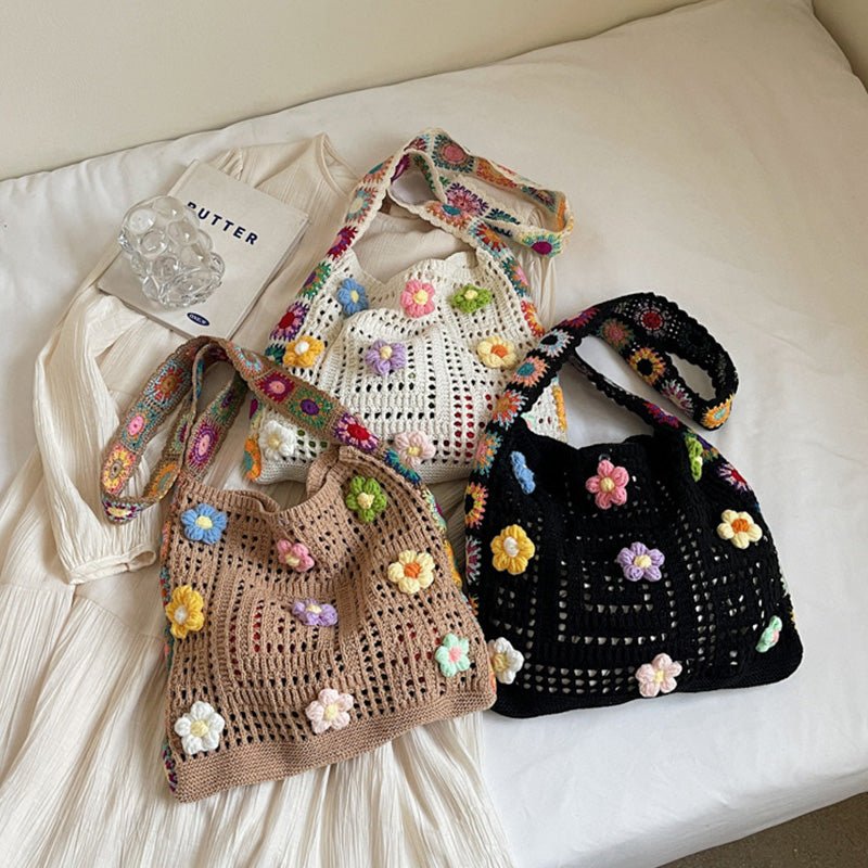 Women's Crochet Ethnic Bag – Bohemian, Spacious, Versatile