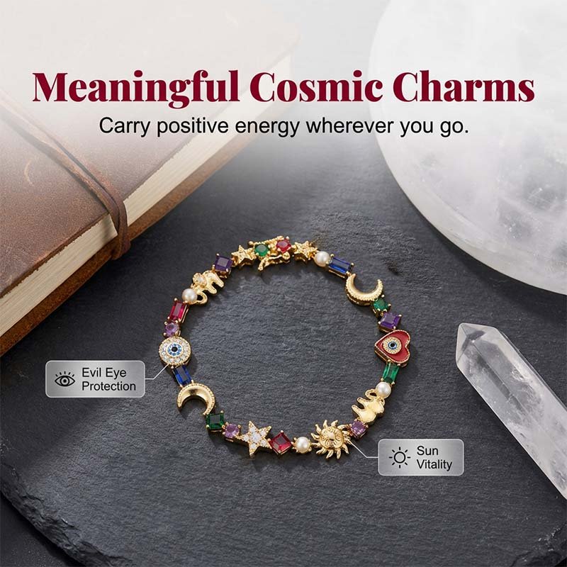 Whimsical Celestial Charm Bracelet (Free Storage Box)