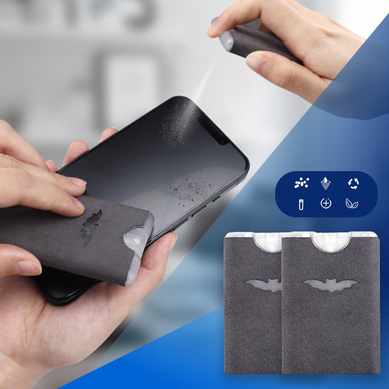2-in-1 Screen Cleaner & Microfiber Cloth: Spray & Wipe, No Residue, Portable