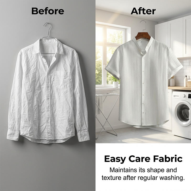 Men's Textured 2-Piece Set – Shirt & Pants, Breathable, Coordinated - Image 2