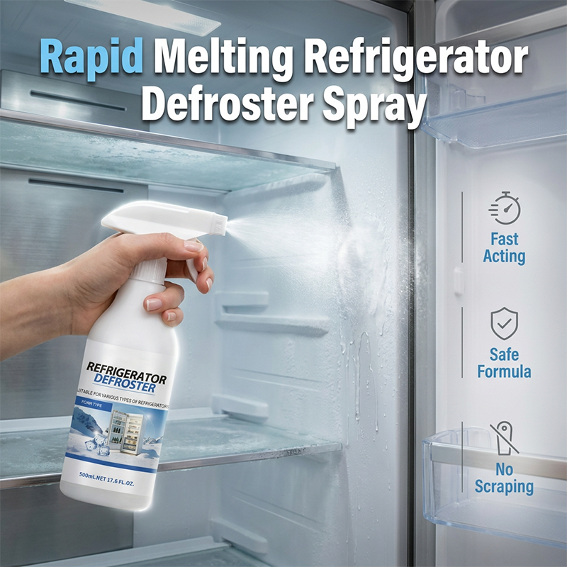 Rapid Refrigerator Defroster Spray – Instant frost melting, no scraping. Food safe, easy spray. Save time & energy.